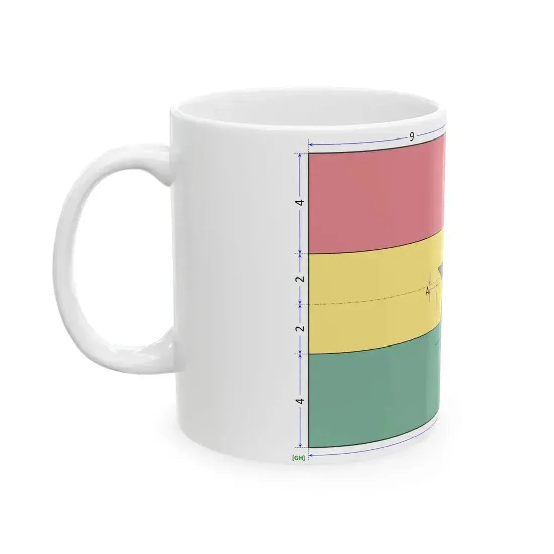 Flag of Ghana construction sheet (Ghana) White Coffee Mug - Go Mug Yourself