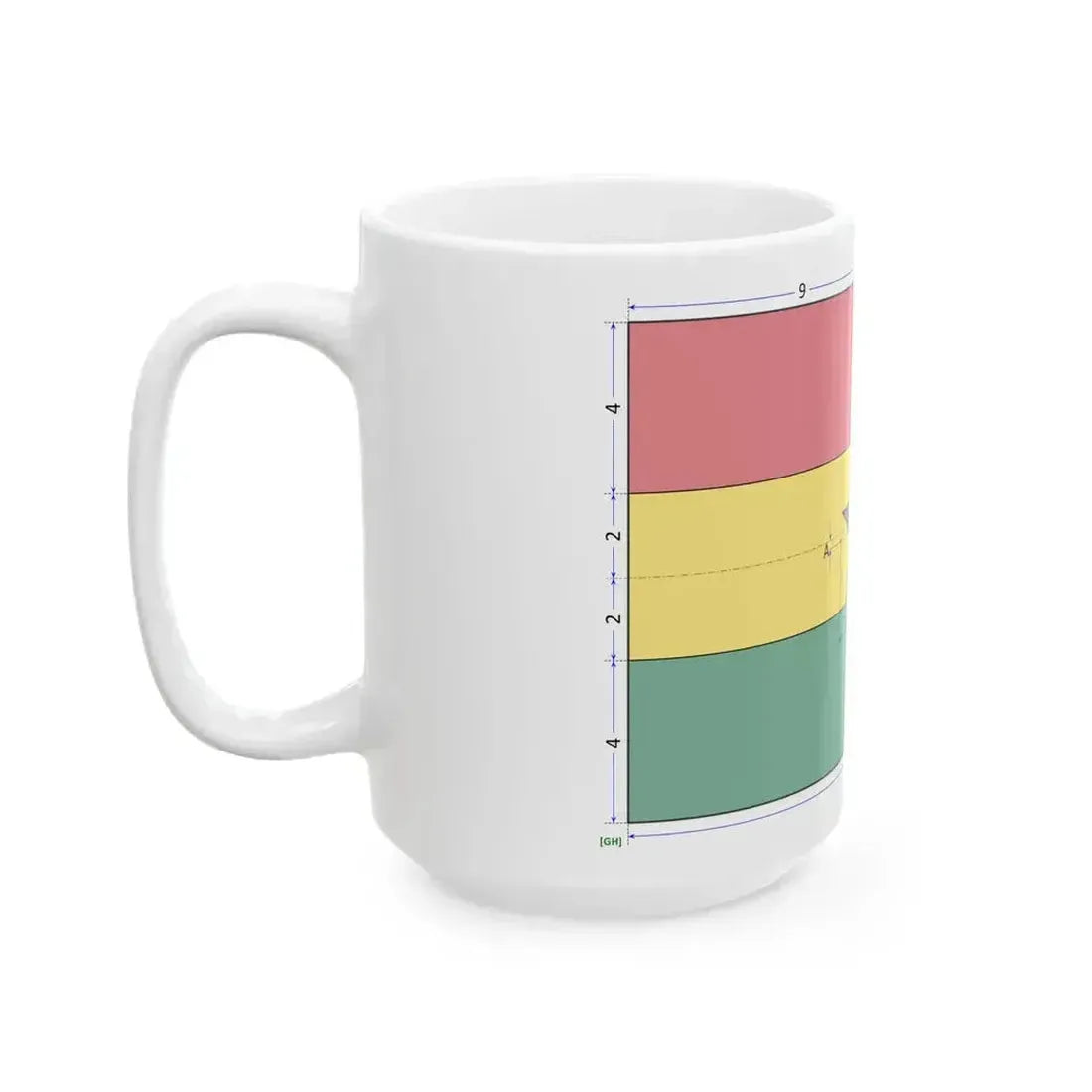 Flag of Ghana construction sheet (Ghana) White Coffee Mug - Go Mug Yourself