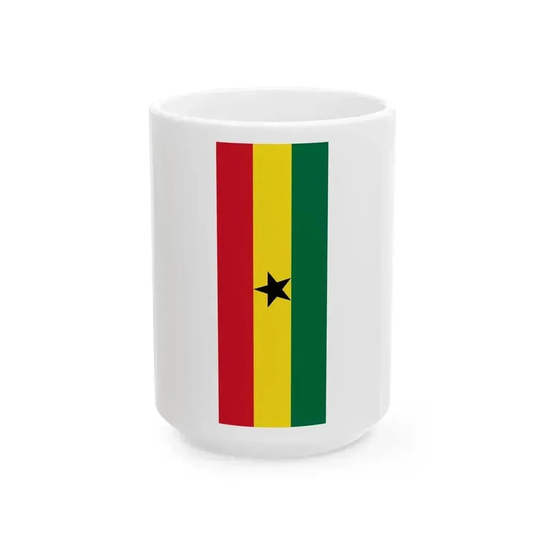 Flag of Ghana vertical (Ghana) White Coffee Mug 15oz - Go Mug Yourself