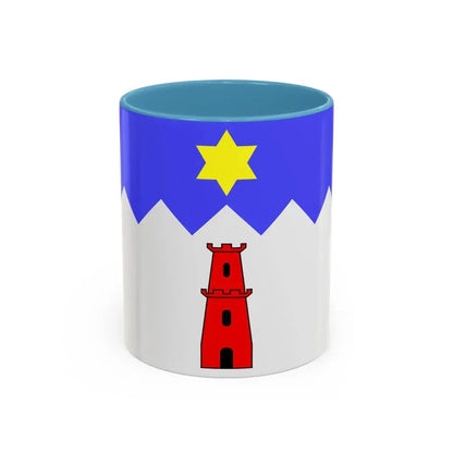 Flag of Gharb Malta - Accent Coffee Mug 11oz Light Blue - Go Mug Yourself