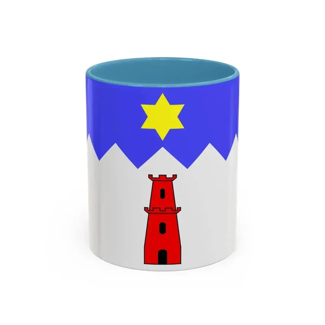 Flag of Gharb Malta - Accent Coffee Mug 11oz Light Blue - Go Mug Yourself