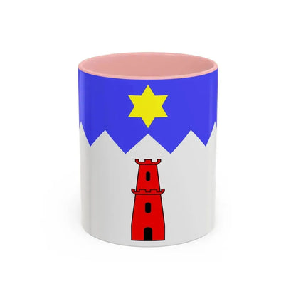 Flag of Gharb Malta - Accent Coffee Mug 11oz Pink - Go Mug Yourself