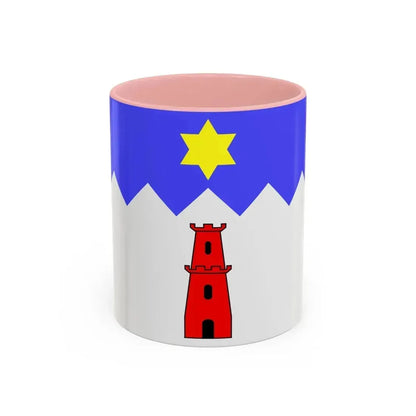 Flag of Gharb Malta - Accent Coffee Mug 11oz Pink - Go Mug Yourself