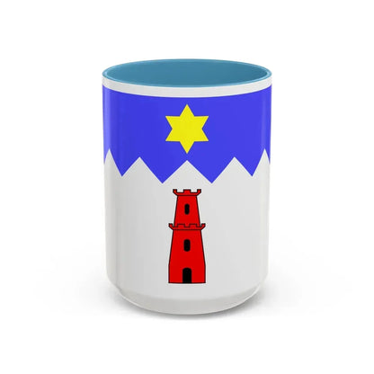 Flag of Gharb Malta - Accent Coffee Mug 15oz Light Blue - Go Mug Yourself