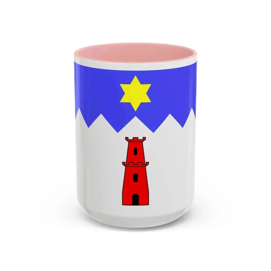 Flag of Gharb Malta - Accent Coffee Mug 15oz Pink - Go Mug Yourself