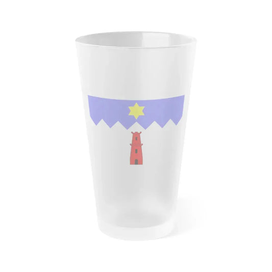 Flag of Gharb Malta - Frosted Pint Glass 16oz 16oz Frosted - Go Mug Yourself