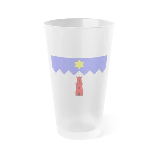 Flag of Gharb Malta - Frosted Pint Glass 16oz 16oz Frosted - Go Mug Yourself