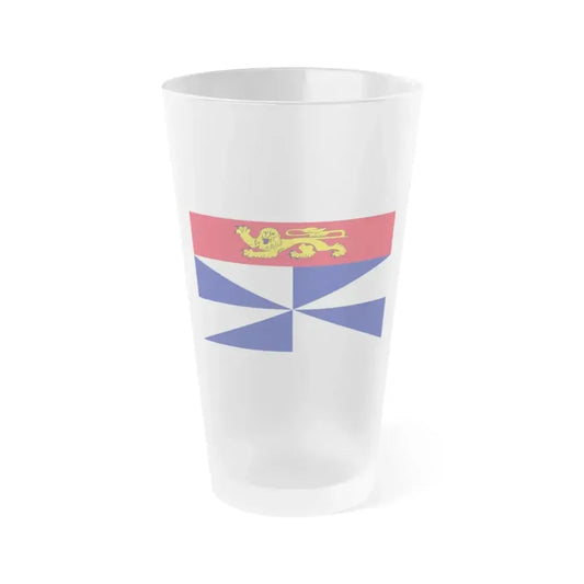 Flag of Gironde France 2 - Frosted Pint Glass 16oz 16oz Frosted - Go Mug Yourself