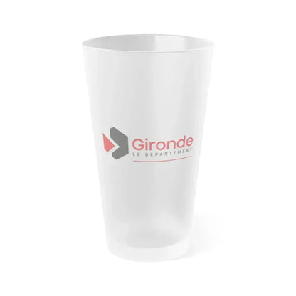 Flag of Gironde France - Frosted Pint Glass 16oz 16oz Frosted - Go Mug Yourself