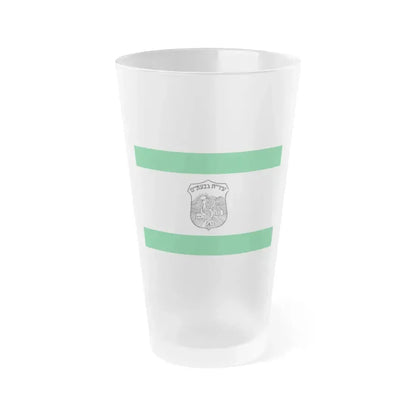 Flag of Givatayim Israel - Frosted Pint Glass 16oz 16oz Frosted - Go Mug Yourself