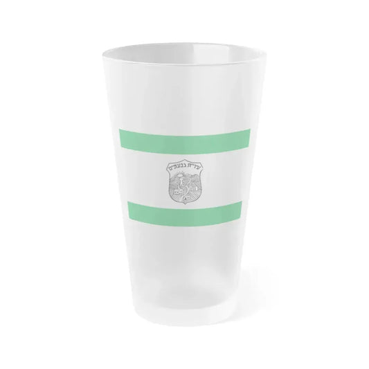 Flag of Givatayim Israel - Frosted Pint Glass 16oz 16oz Frosted - Go Mug Yourself