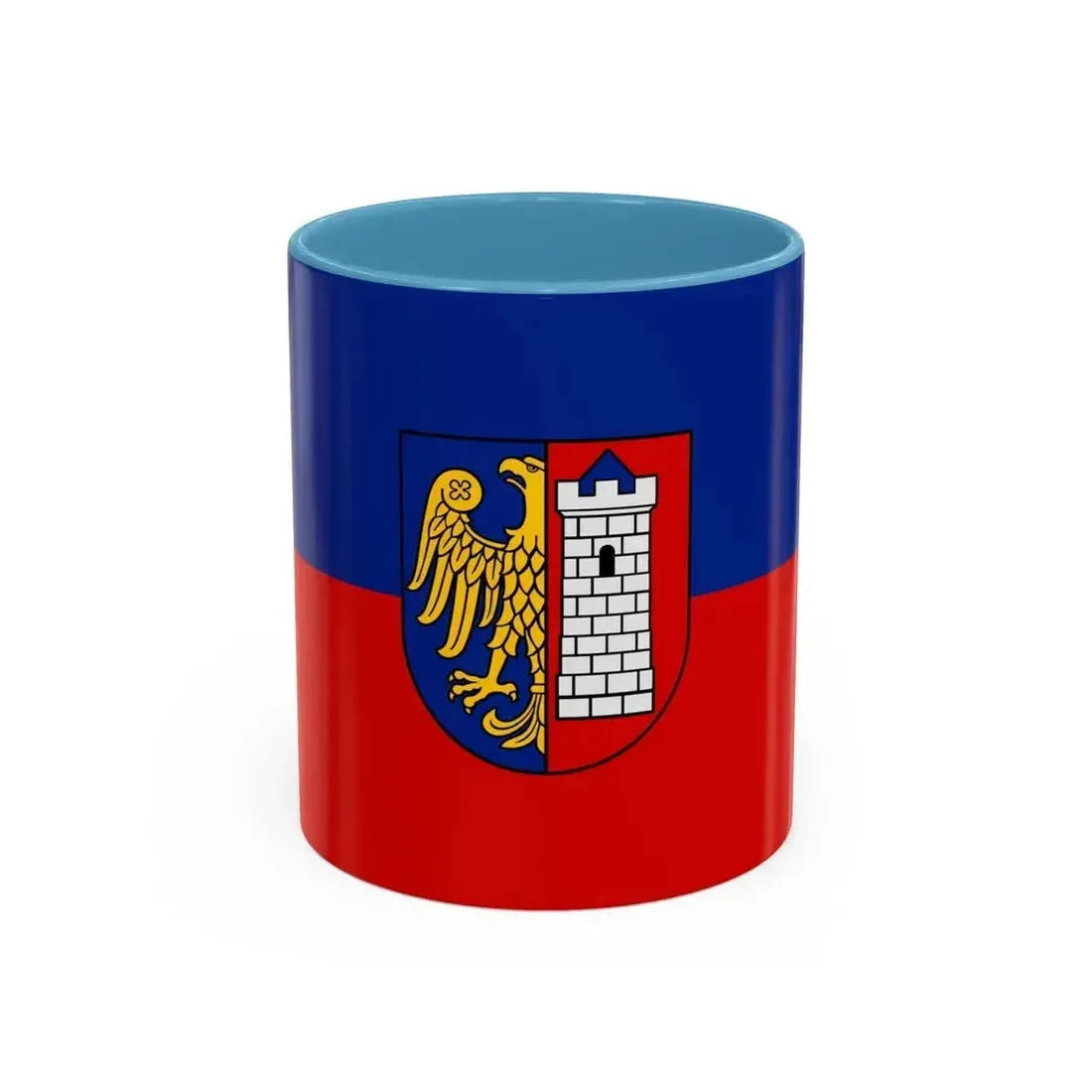 Flag of Gliwice Poland - Accent Coffee Mug 11oz Light Blue - Go Mug Yourself