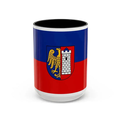Flag of Gliwice Poland - Accent Coffee Mug 15oz Black - Go Mug Yourself