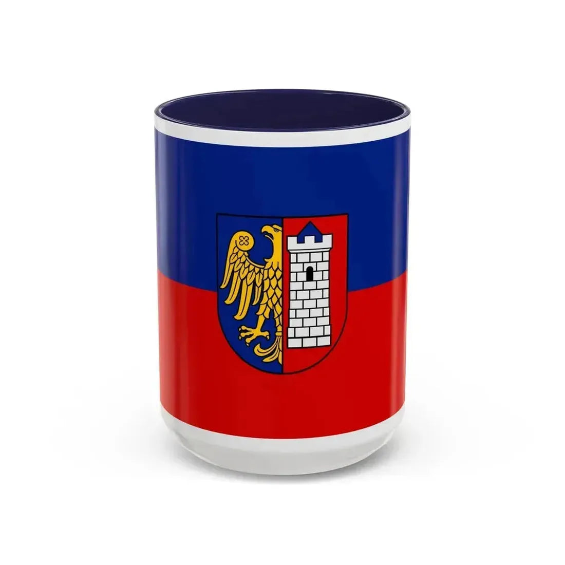 Flag of Gliwice Poland - Accent Coffee Mug 15oz Navy - Go Mug Yourself