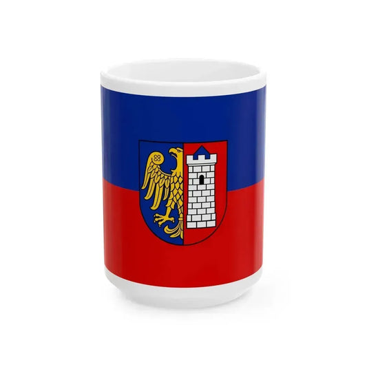Flag of Gliwice Poland - White Coffee Mug 15oz - Go Mug Yourself