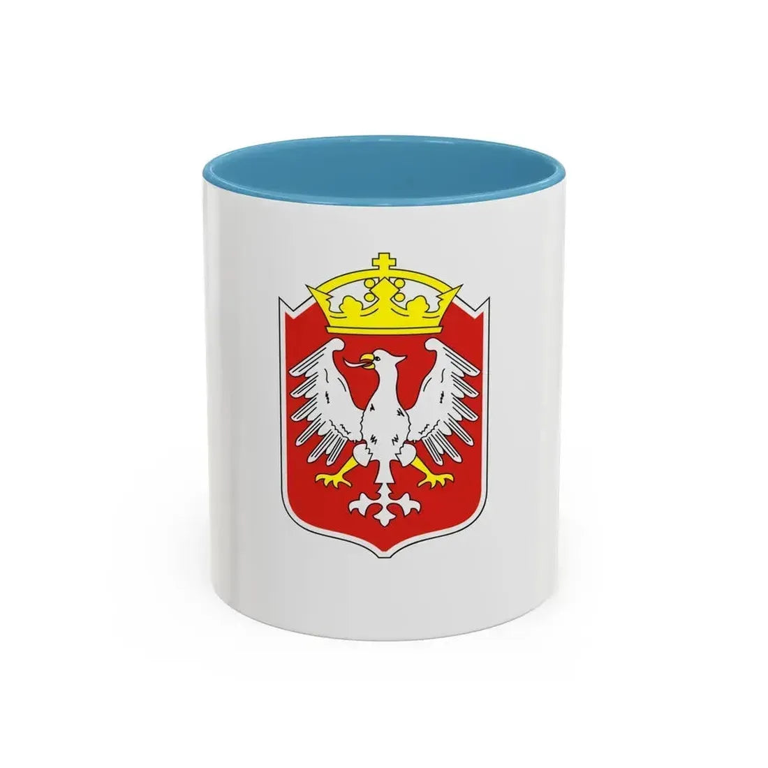 Flag of Gniezno Poland - Accent Coffee Mug 11oz Light Blue - Go Mug Yourself