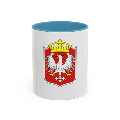 Flag of Gniezno Poland - Accent Coffee Mug 11oz Light Blue - Go Mug Yourself