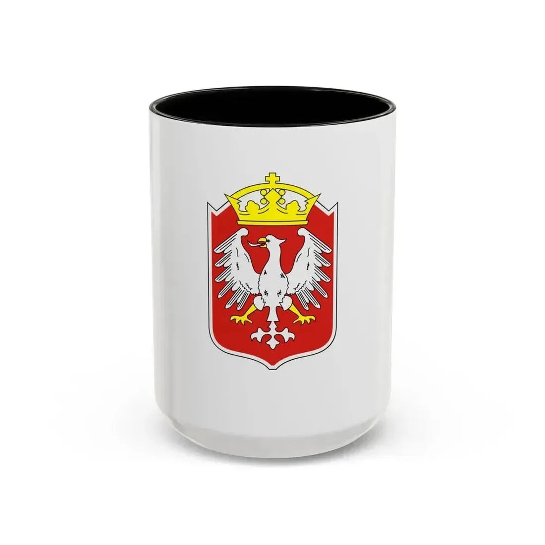 Flag of Gniezno Poland - Accent Coffee Mug 15oz Black - Go Mug Yourself