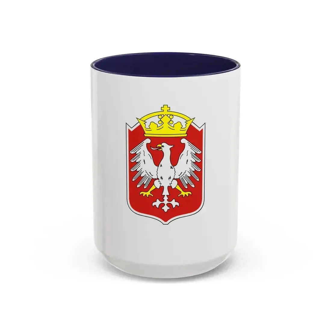 Flag of Gniezno Poland - Accent Coffee Mug 15oz Navy - Go Mug Yourself