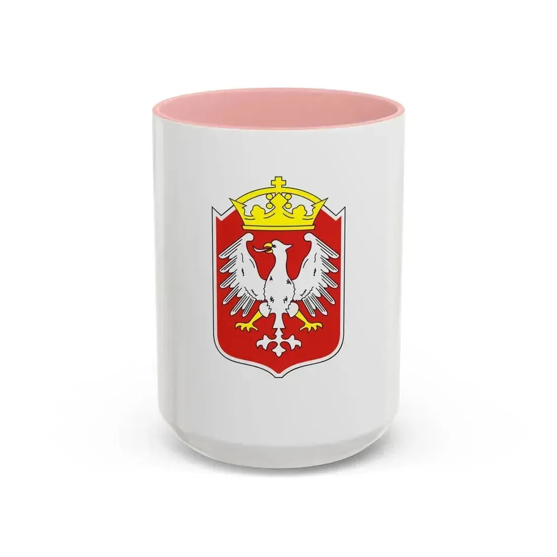 Flag of Gniezno Poland - Accent Coffee Mug 15oz Pink - Go Mug Yourself