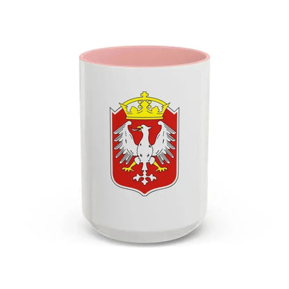 Flag of Gniezno Poland - Accent Coffee Mug 15oz Pink - Go Mug Yourself