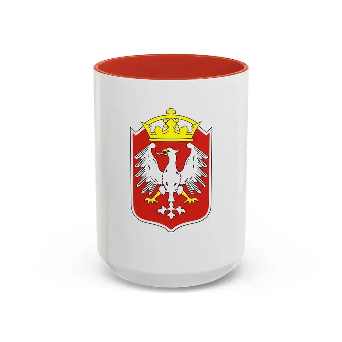 Flag of Gniezno Poland - Accent Coffee Mug 15oz Red - Go Mug Yourself