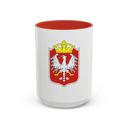 Flag of Gniezno Poland - Accent Coffee Mug 15oz Red - Go Mug Yourself