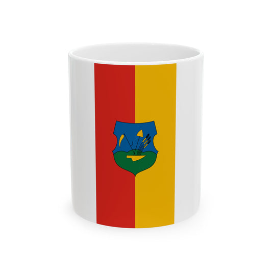Flag of Gomba vertical (Hungary) White Coffee Mug-11oz-Go Mug Yourself