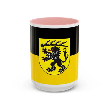 Flag of Goppingen Germany - Accent Coffee Mug 15oz Pink - Go Mug Yourself