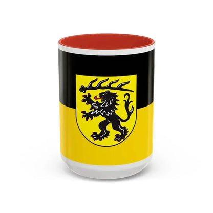 Flag of Goppingen Germany - Accent Coffee Mug 15oz Red - Go Mug Yourself
