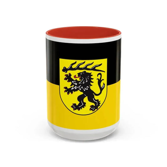 Flag of Goppingen Germany - Accent Coffee Mug 15oz Red - Go Mug Yourself