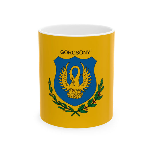 Flag of Gorcsony (Hungary) White Coffee Mug-11oz-Go Mug Yourself