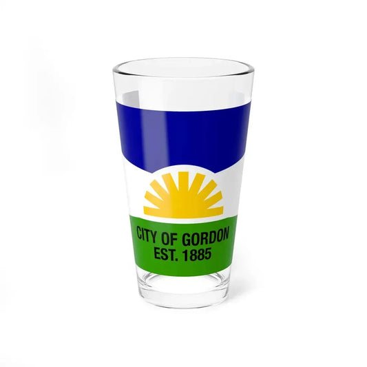 Flag of Gordon Nebraska (United States) Pint Glass 16oz 16oz - Go Mug Yourself