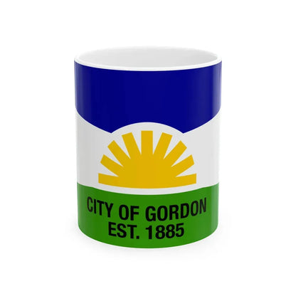 Flag of Gordon Nebraska (United States) White Coffee Mug 11oz - Go Mug Yourself