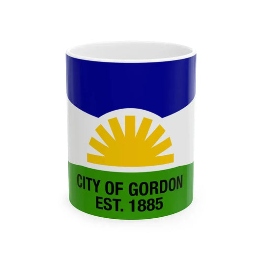 Flag of Gordon Nebraska (United States) White Coffee Mug 11oz - Go Mug Yourself
