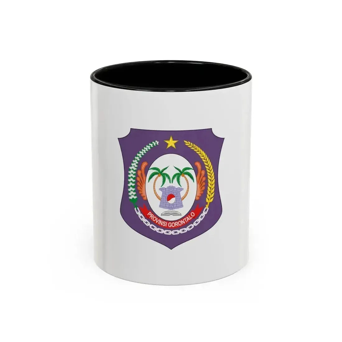 Flag of Gorontalo Indonesia - Accent Coffee Mug 11oz Black - Go Mug Yourself