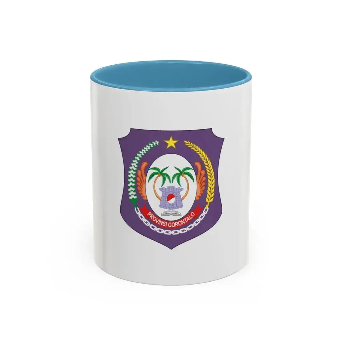 Flag of Gorontalo Indonesia - Accent Coffee Mug 11oz Light Blue - Go Mug Yourself