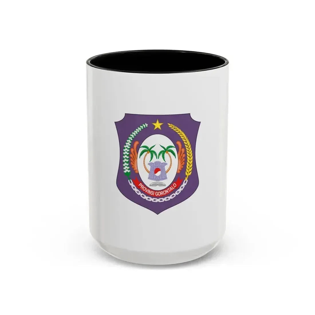 Flag of Gorontalo Indonesia - Accent Coffee Mug 15oz Black - Go Mug Yourself