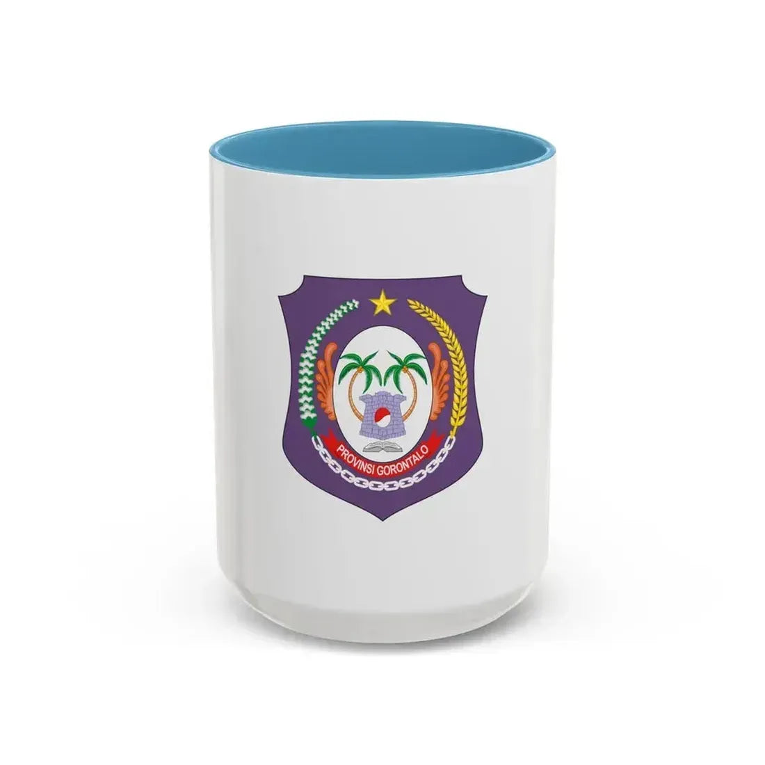 Flag of Gorontalo Indonesia - Accent Coffee Mug 15oz Light Blue - Go Mug Yourself