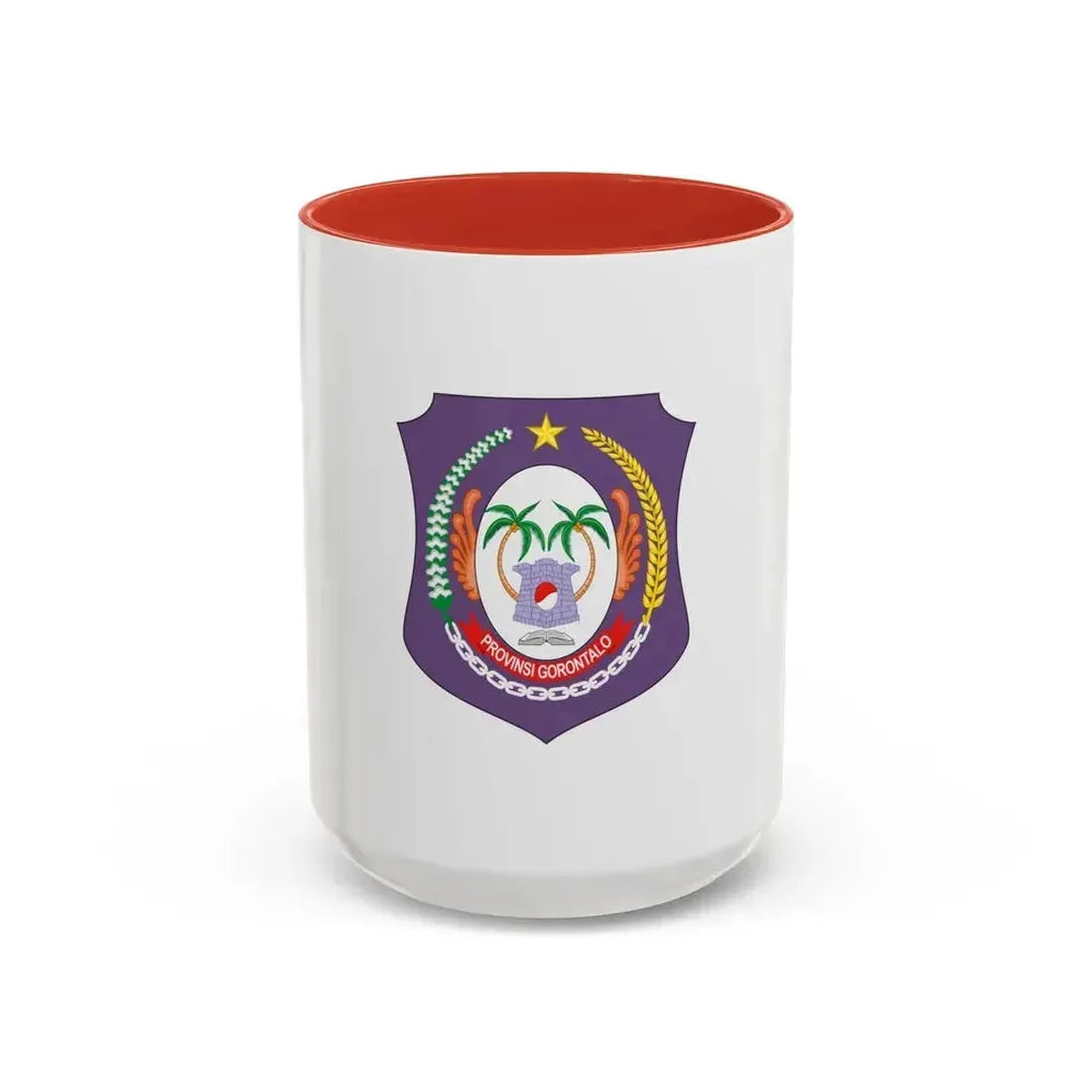 Flag of Gorontalo Indonesia - Accent Coffee Mug 15oz Red - Go Mug Yourself