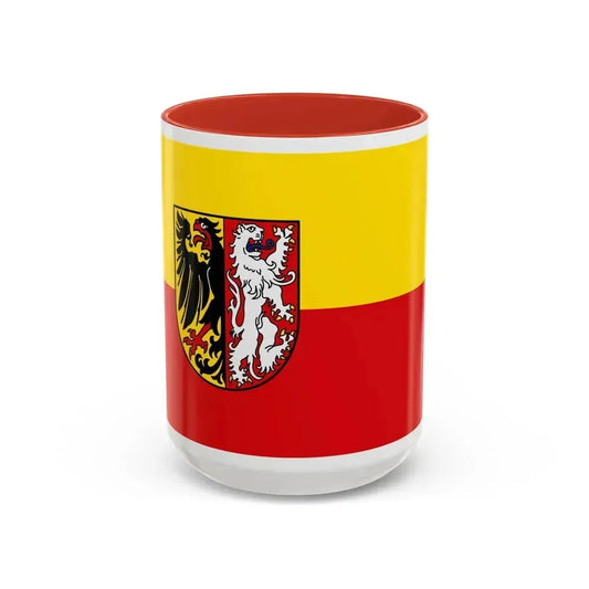 Flag of Goslar Germany - Accent Coffee Mug 15oz Red - Go Mug Yourself