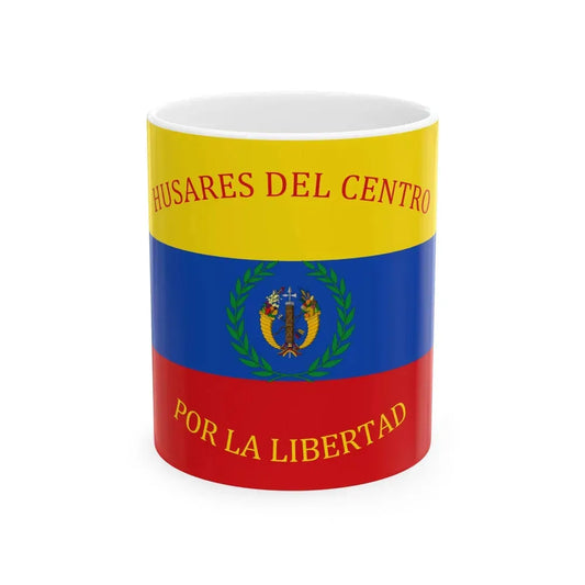 Flag of Gran Colombia Husares del Centro (Colombia) White Coffee Mug 11oz - Go Mug Yourself