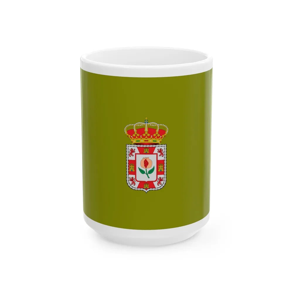 Flag of Granada Spain - White Coffee Mug-15oz-Go Mug Yourself