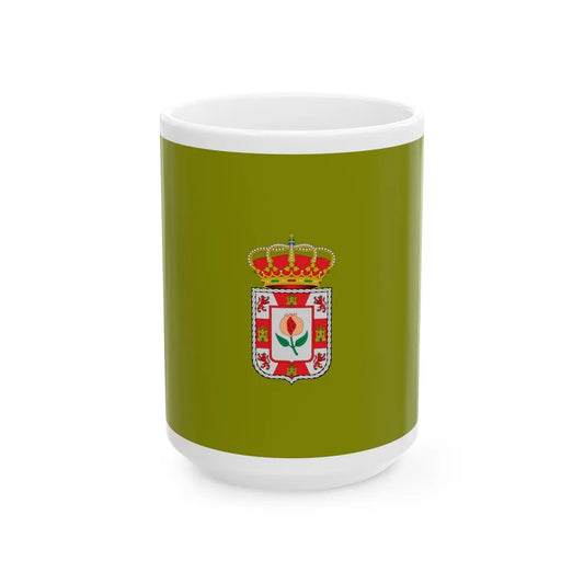 Flag of Granada Spain - White Coffee Mug-15oz-Go Mug Yourself