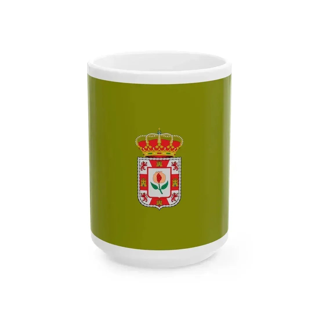 Flag of Granada Spain - White Coffee Mug 15oz - Go Mug Yourself
