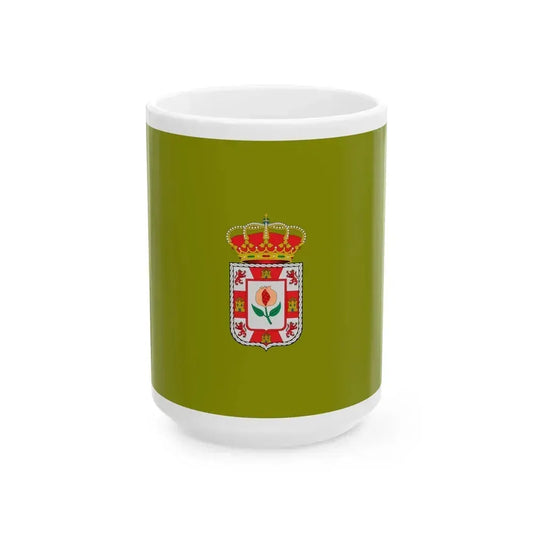 Flag of Granada Spain - White Coffee Mug 15oz - Go Mug Yourself