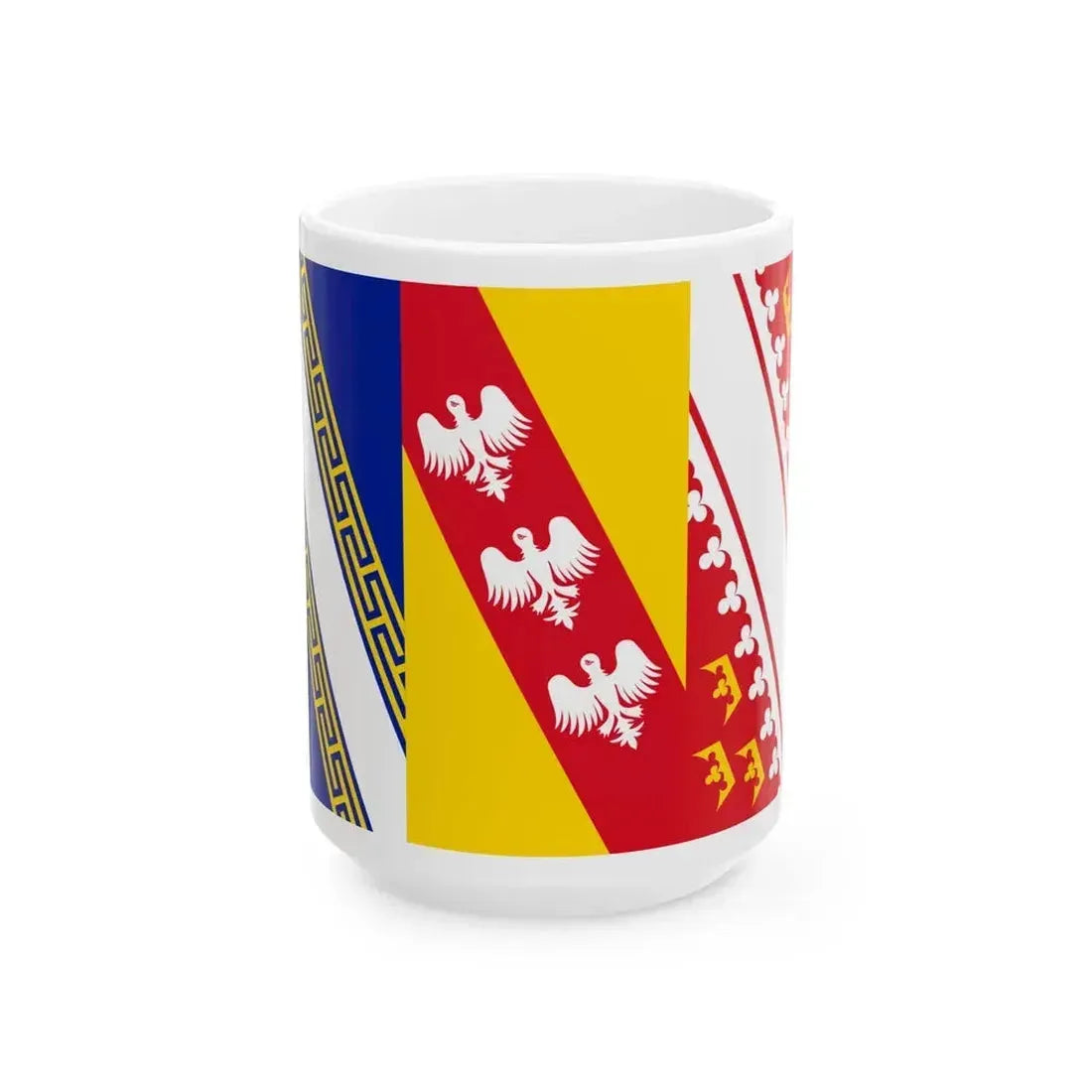 Flag of Grand Est France 2 - White Coffee Mug 15oz - Go Mug Yourself