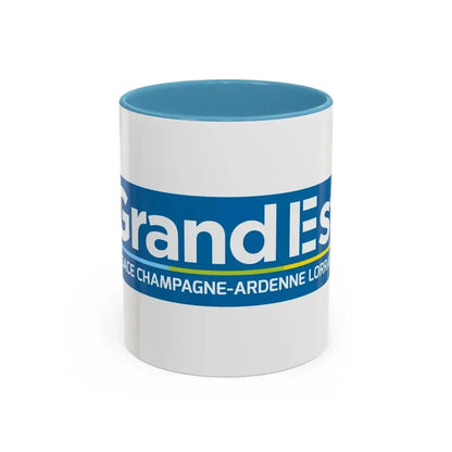 Flag of Grand Est France - Accent Coffee Mug 11oz Light Blue - Go Mug Yourself