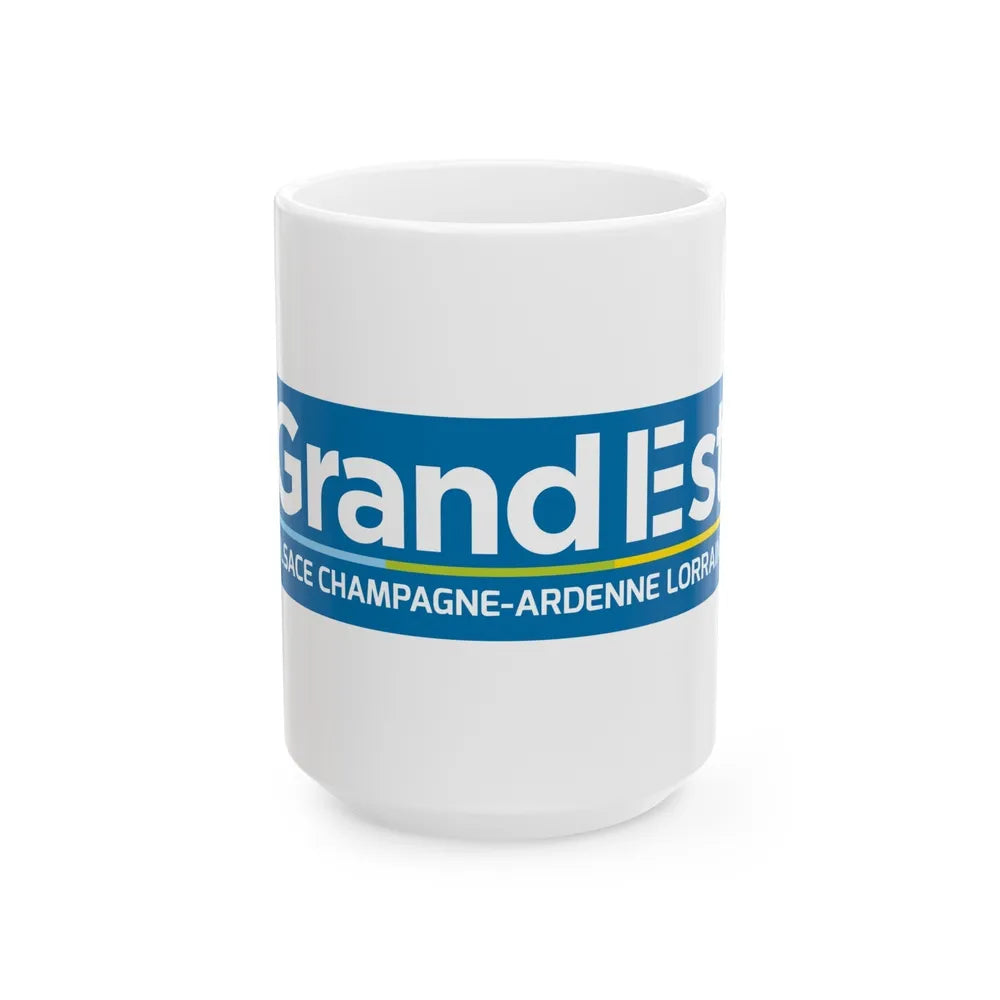 Flag of Grand Est France - White Coffee Mug-15oz-Go Mug Yourself