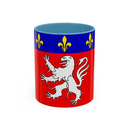 Flag of Grand Lyon France 2 - Accent Coffee Mug 11oz Light Blue - Go Mug Yourself